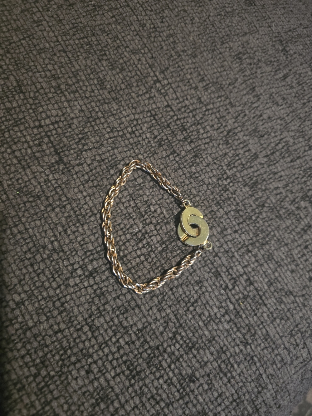 Vintage Gold-Tone Twisted Chain Clasp Bracelet